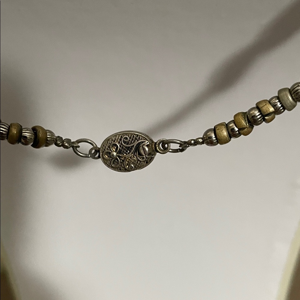Artisan Black and Silver Statement Necklace - Picture 6 of 10